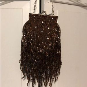 Brown beaded purse
